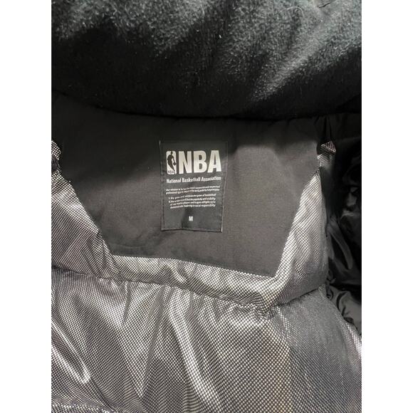 NBA Chicago Bulls Down Black Winter Heavy Parka Jacket Size Medium - Picture 11 of 13